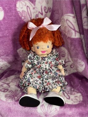 Handmade Redhead Warldof inspired Doll in Floral Dress - For doll collectors